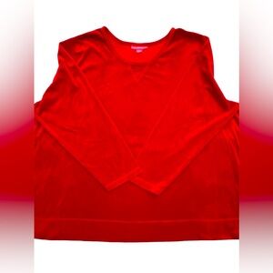 Woman Within women’s size 2X Bright red velour long sleeve tunic~ Plus Size